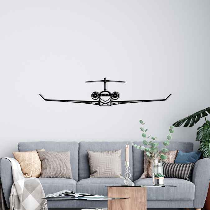 Global 7500 Front Silhouette Metal Wall Art