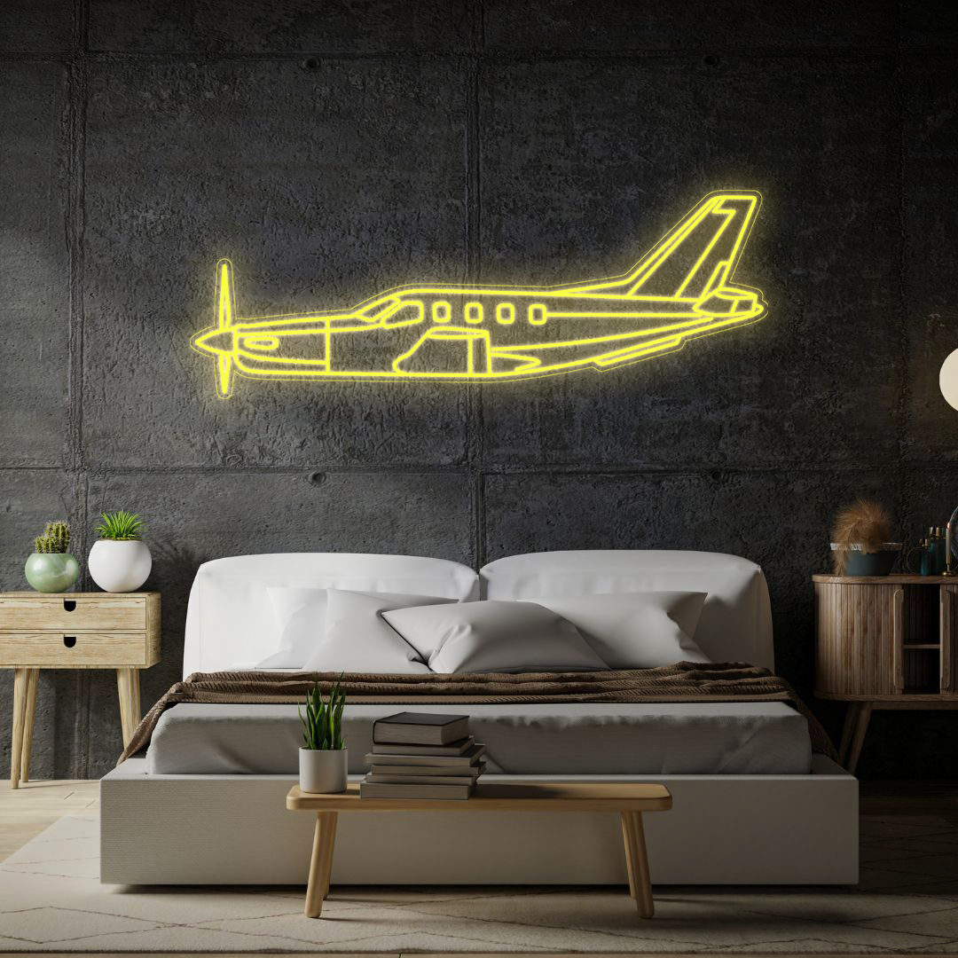 TBM 850 Neon Silhouette