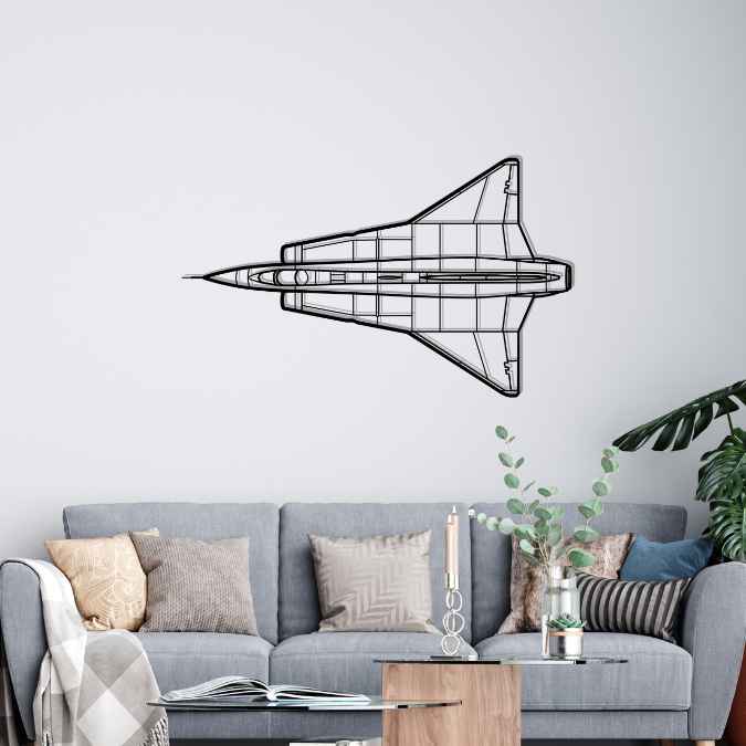 J-35F Draken Top Silhouette Metal Wall Art