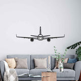 757-200 Front Silhouette Metal Wall Art