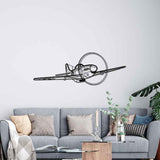 P-51 Mustang Front Angle Silhouette Metal Wall Art