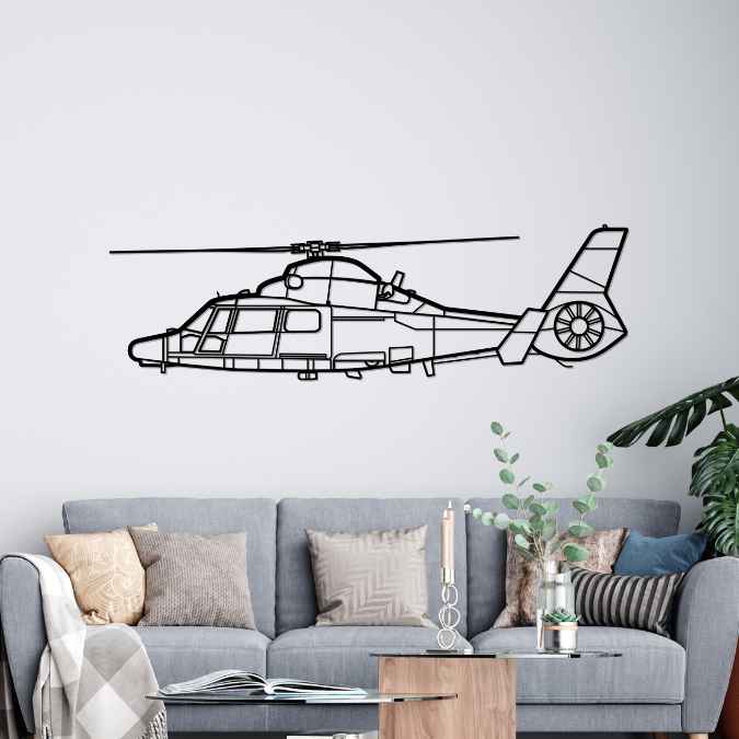 AS365 Dauphin Silhouette Metal Wall Art