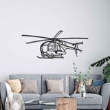 MH-6 Little Bird Angle Silhouette Metal Wall Art