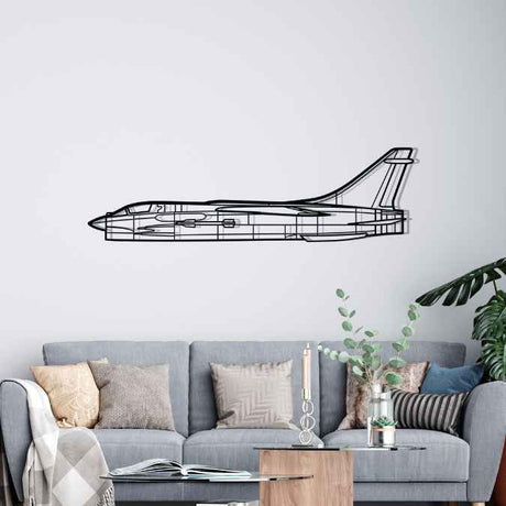 F-8 Crusader Silhouette Metal Wall Art