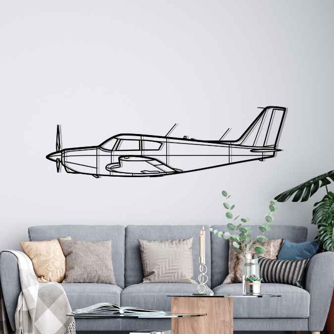 Comanche 250 Silhouette Metal Wall Art