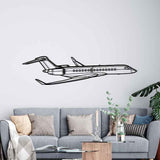 Global 7500 Angle Silhouette Metal Wall Art