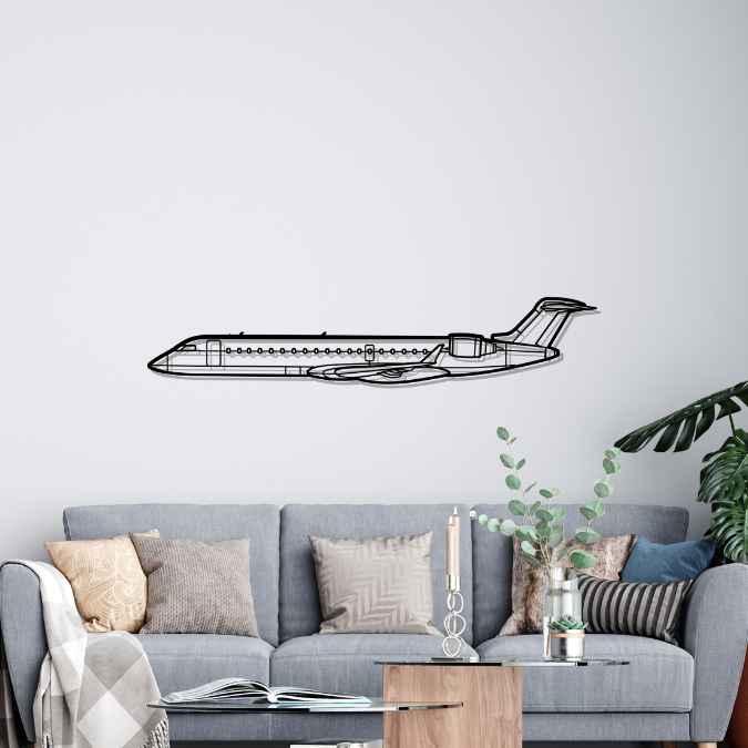 CRJ550 Silhouette Metal Wall Art