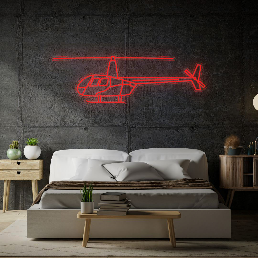 R-44 Raven II Neon Silhouette