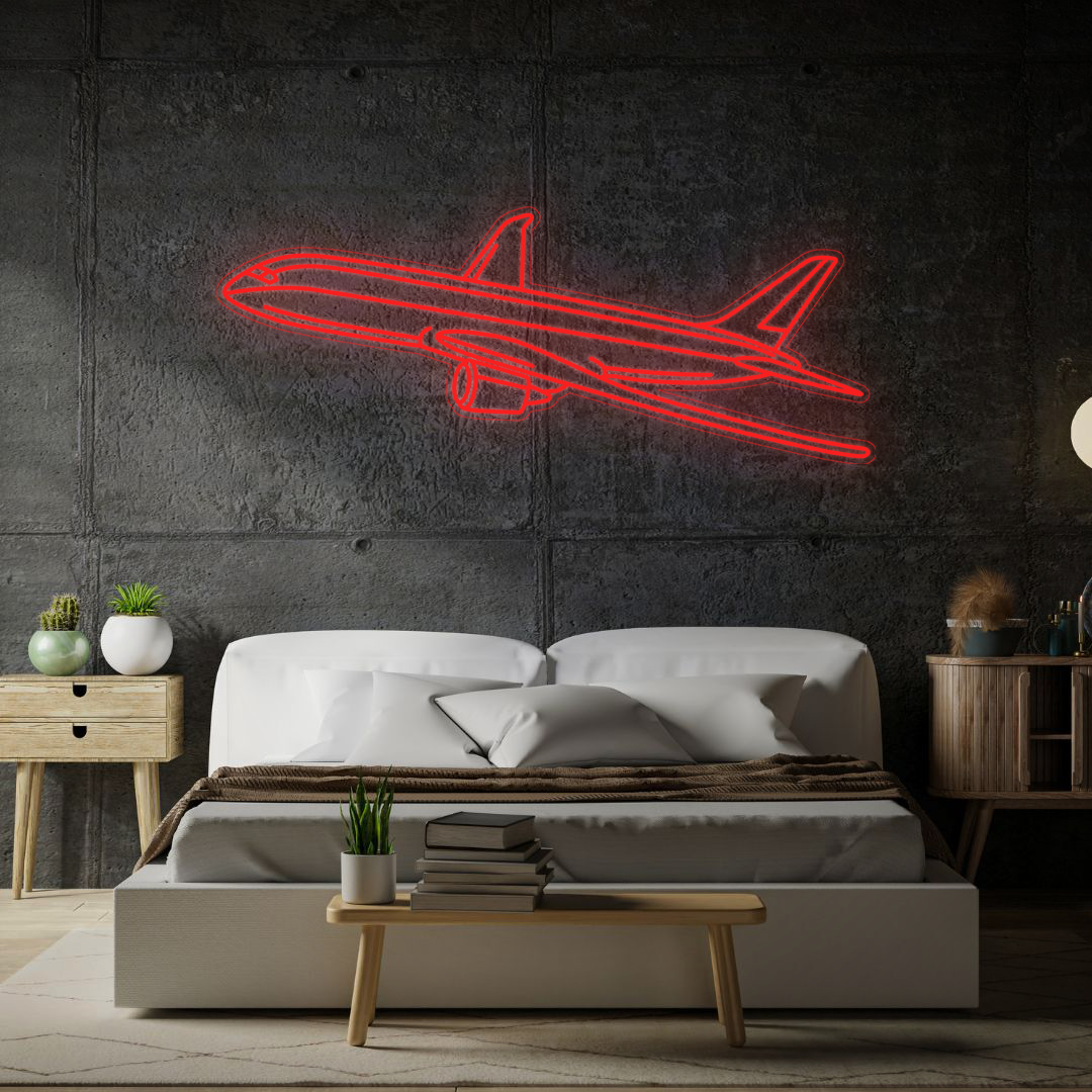 787 Angle Neon Silhouette