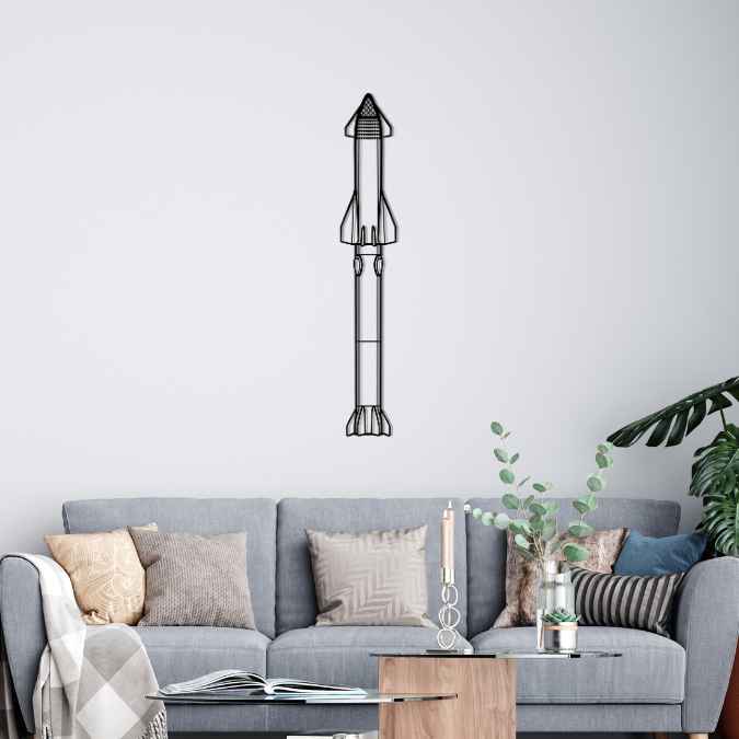 Starship Silhouette Metal Wall Art