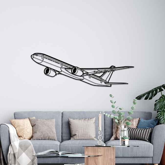 777-9 Angle Silhouette Metal Wall Art