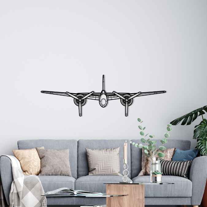 F7F Tigercat Front Silhouette Metal Wall Art