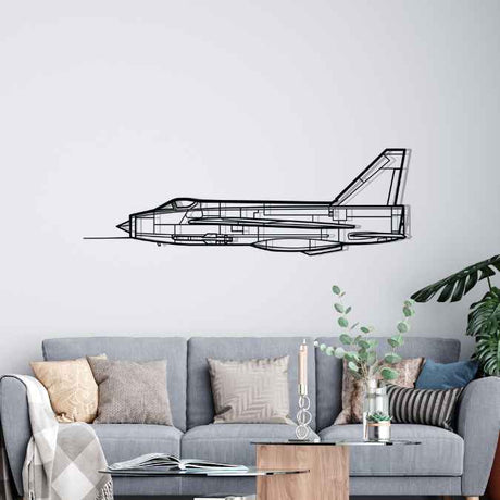 Lightning F6 Silhouette Metal Wall Art