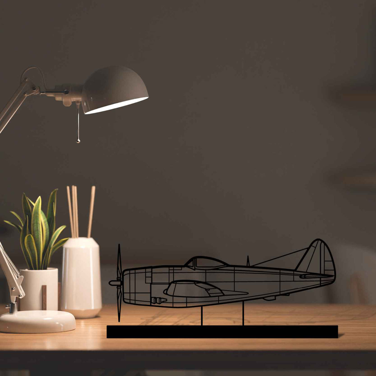 P-47D Silhouette Metal Art Stand