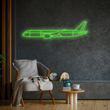 B787 Dreamliner Neon Silhouette