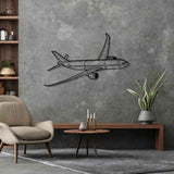 A330-900 neo Angle Silhouette Metal Wall Art