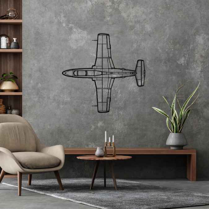 L-29 Delfin Top Silhouette Metal Wall Art