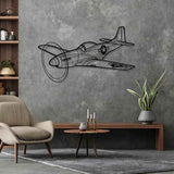 P-51 Mustang Angle Silhouette Metal Wall Art