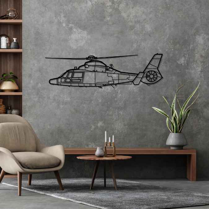 MH-65 Dolphin Silhouette Metal Wall Art