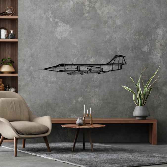 F-104S Starfighter Silhouette Metal Wall Art