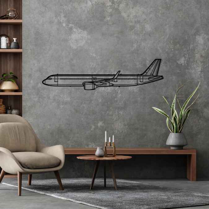 A321-251NX Silhouette Metal Wall Art