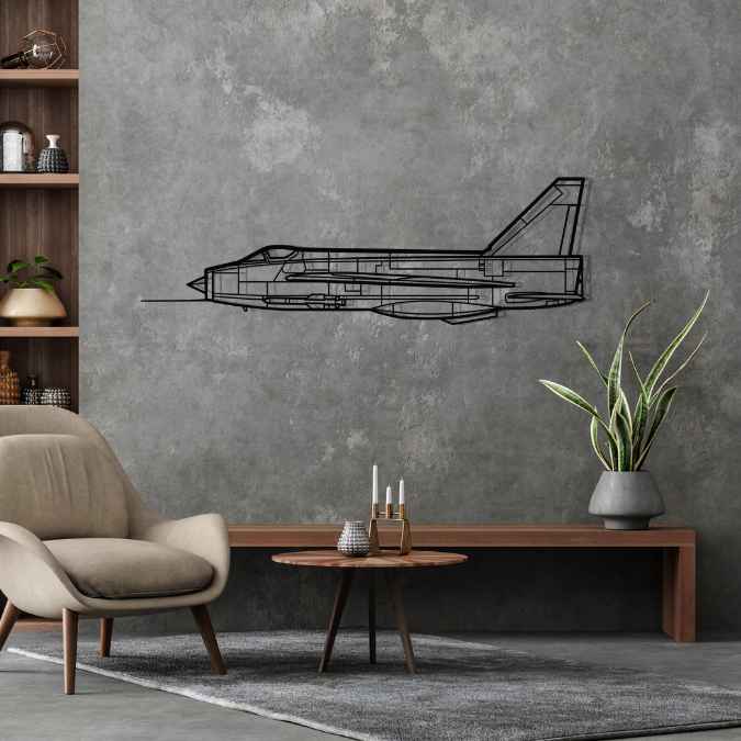 Lightning F6 Silhouette Metal Wall Art