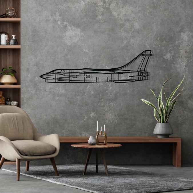 F-8 Crusader Silhouette Metal Wall Art