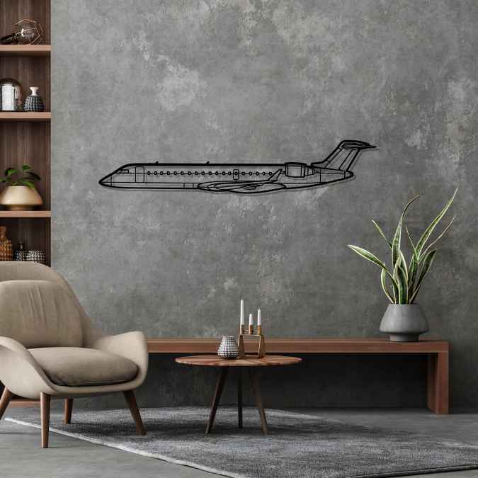 CRJ550 Silhouette Metal Wall Art