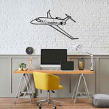 Challenger 350 Angle Silhouette Metal Wall Art