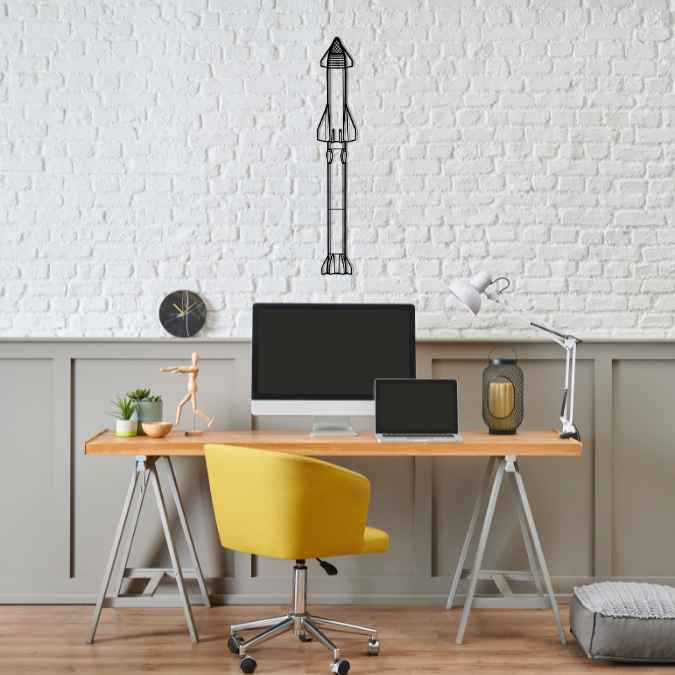 Starship Silhouette Metal Wall Art