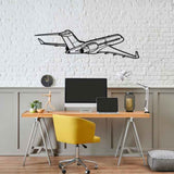 Global 6000 Back Angle Silhouette Metal Wall Art