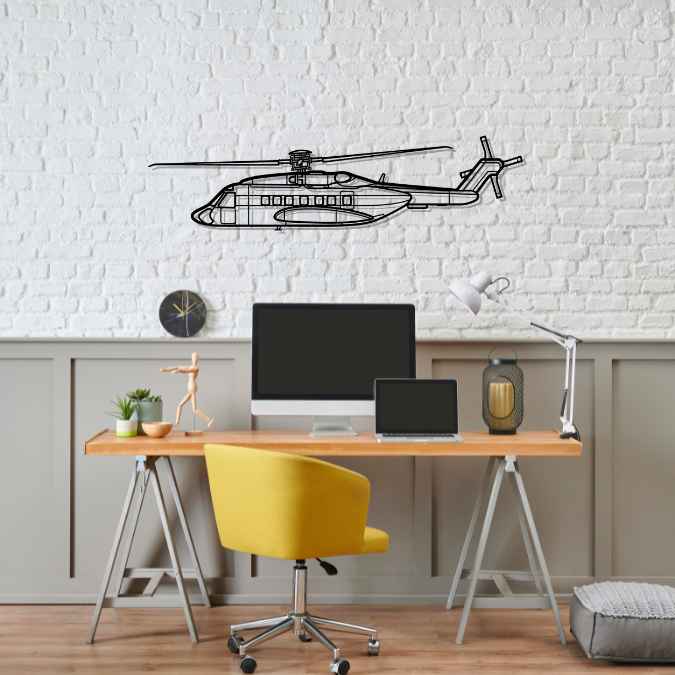 S-92A Silhouette Metal Wall Art