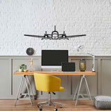 C50 Twin Bonanza Excalibur Front Silhouette Metal Wall Art
