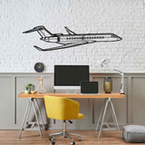 Global 7500 Angle Silhouette Metal Wall Art