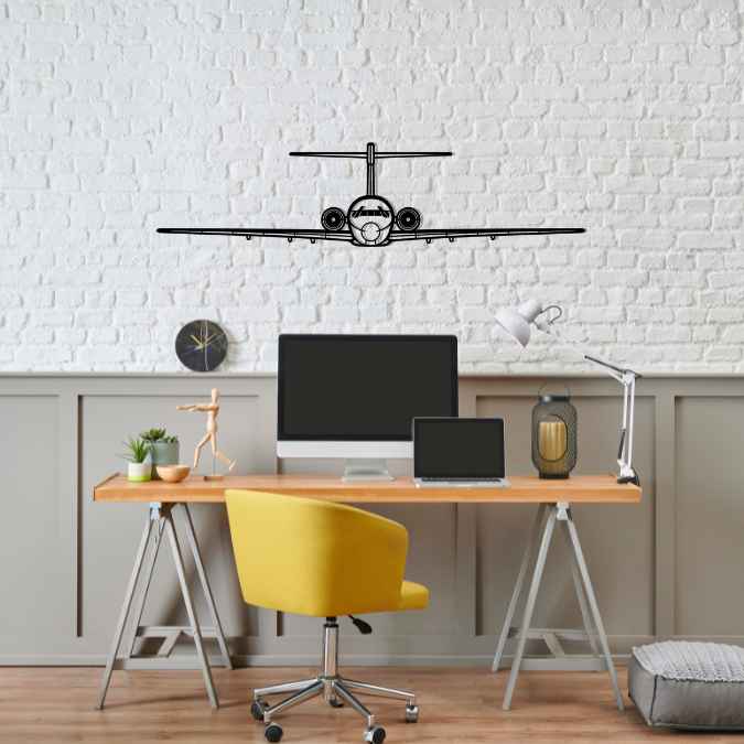 717-200 Front Silhouette Metal Wall Art