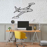 T-33 Shooting Star Angle Silhouette Metal Wall Art