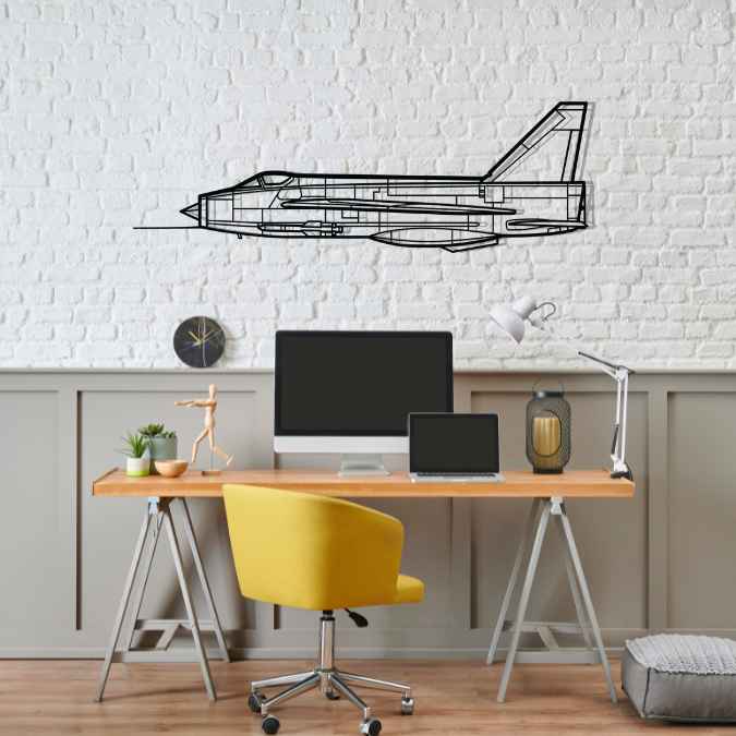 Lightning F6 Silhouette Metal Wall Art
