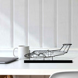 King Air B200 Silhouette Metal Art Stand