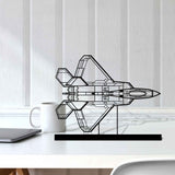 F-22 Raptor Top Silhouette Metal Art Stand