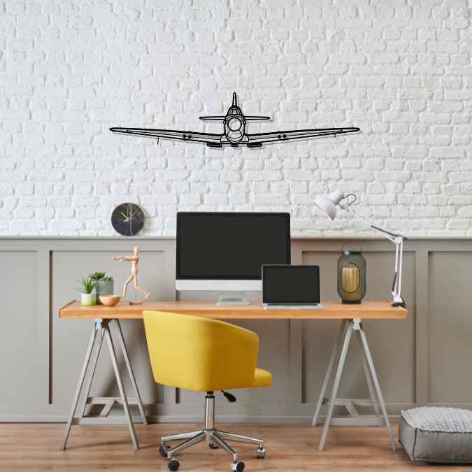 Spitfire Mk IX 1941 Front Silhouette Metal Wall Art