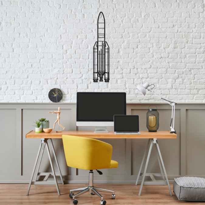 Ariane 5 Silhouette Metal Wall Art