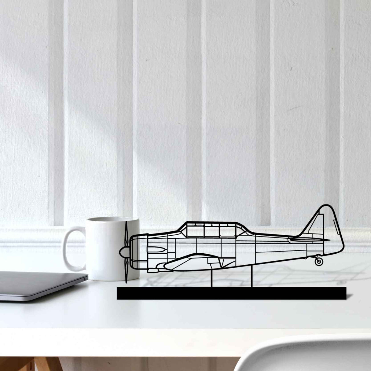 T-6G Texan Silhouette Metal Art Stand