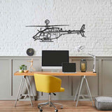 OH-58E Kiowa Warrior Silhouette Metal Wall Art