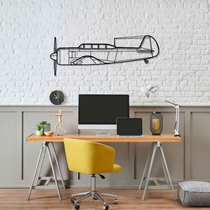 Yak-11 Silhouette Metal Wall Art