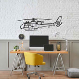 SA342M1 Gazelle Silhouette Metal Wall Art