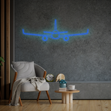 A321 Front Neon Silhouette