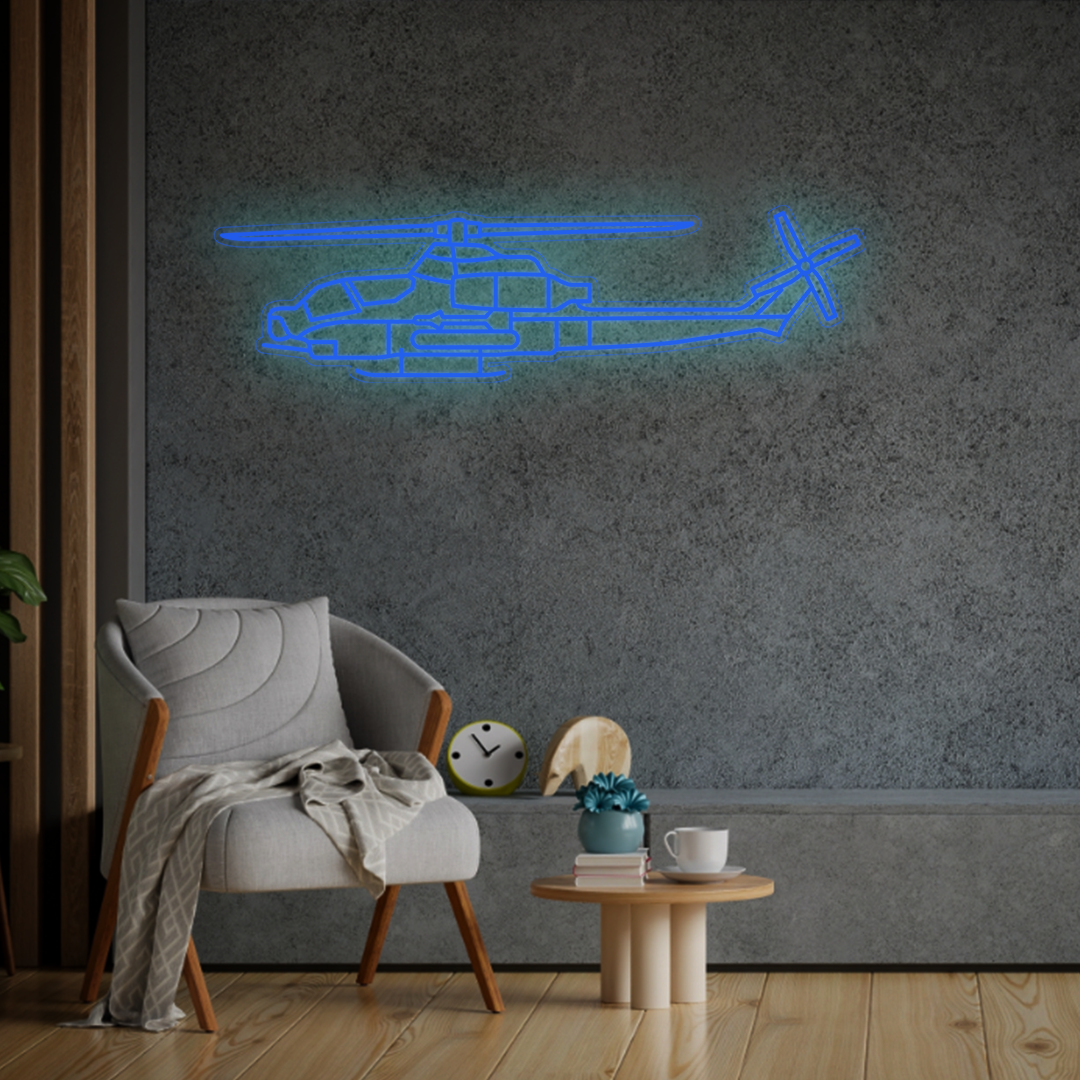 AH-1Z Viper Neon Silhouette