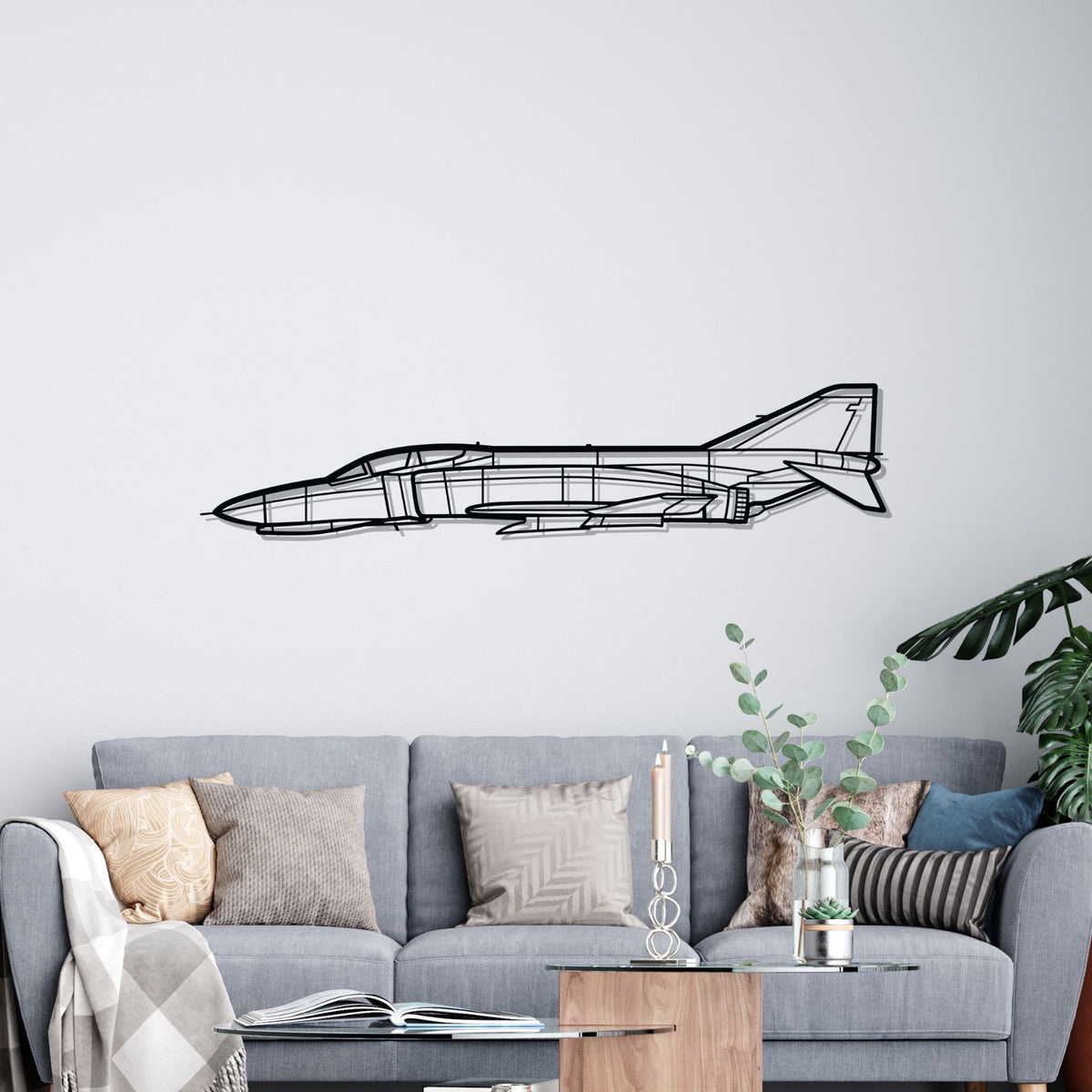 F-4C Phantom II Silhouette Metal Wall Art