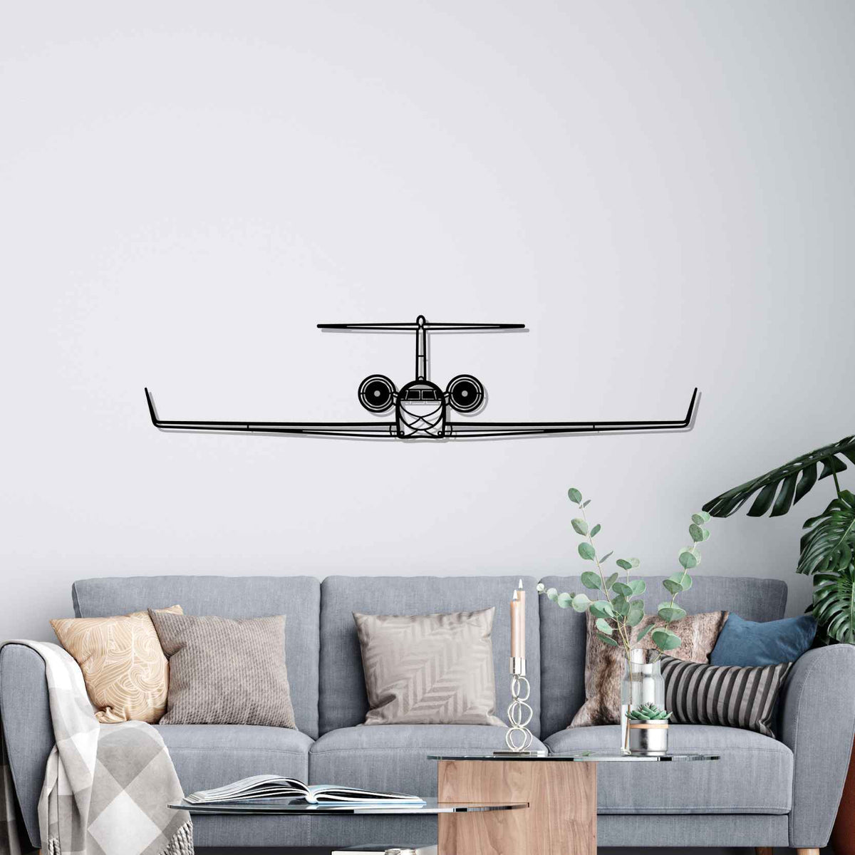 G650 Front Silhouette Metal Wall Art