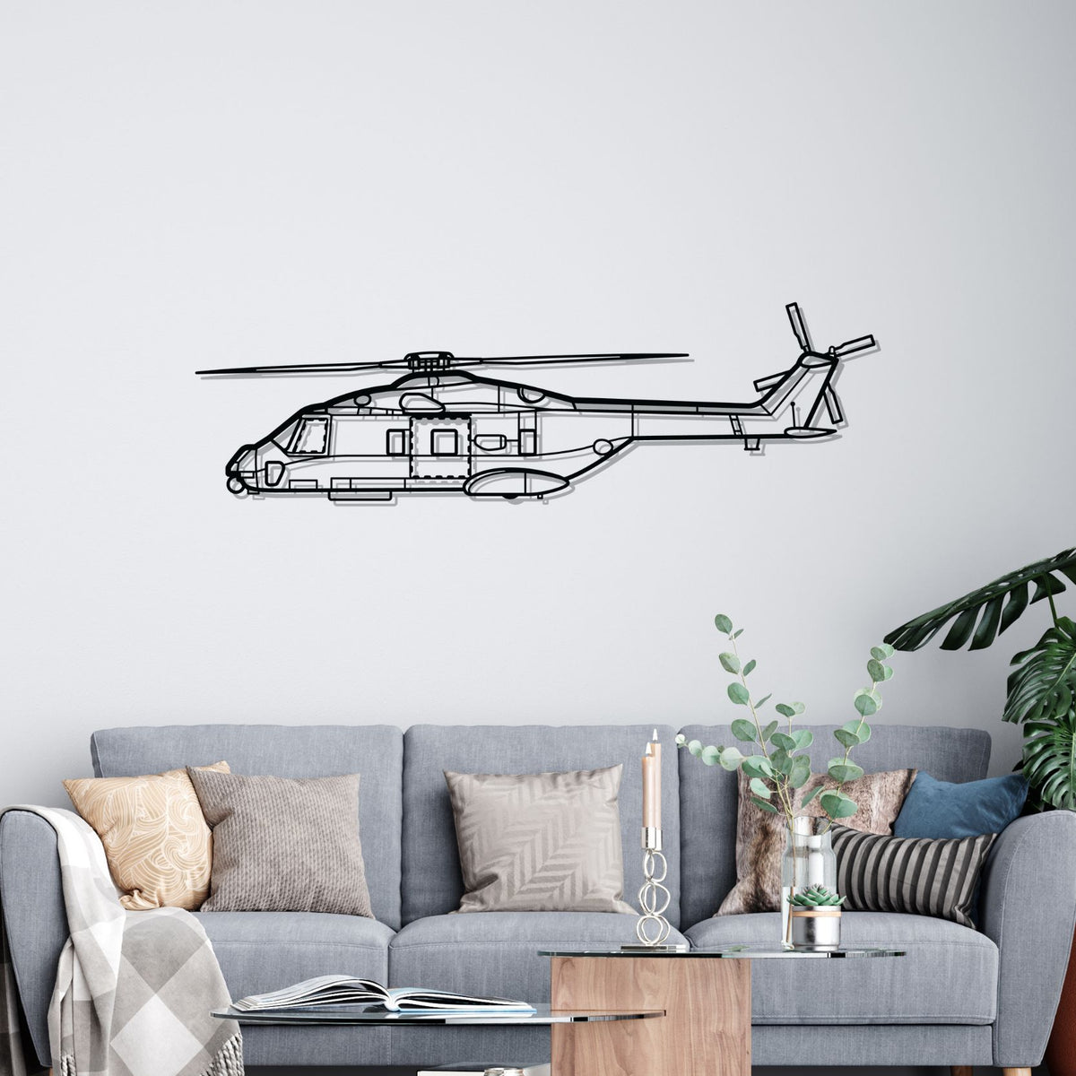NH90 NFH Silhouette Metal Wall Art
